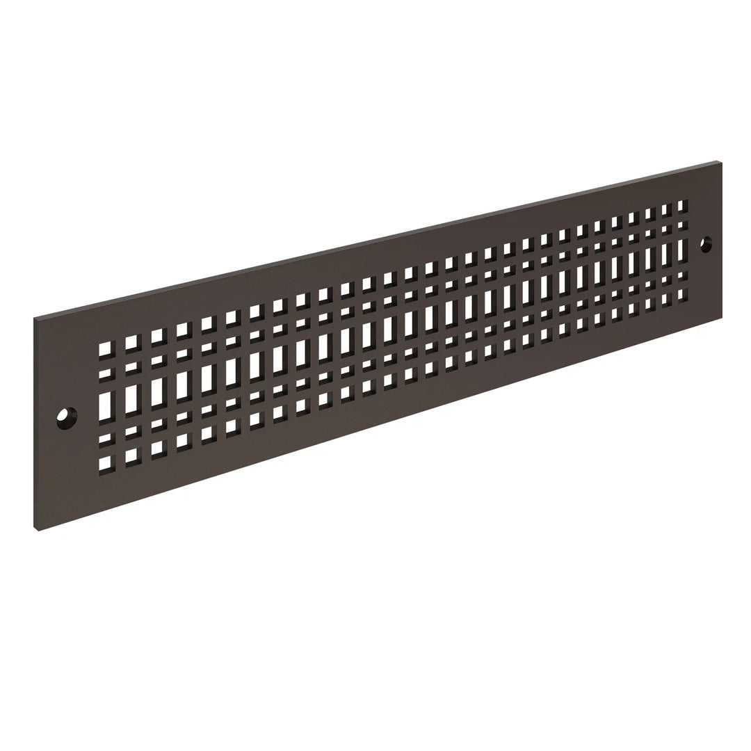 Linear Craftsman Toe Kick Vent Cover Toe Kick Reggio Register Company, LLC - VCU 2.25 x 10 (Overall 3.5 x 12) 3/16" Aluminum Oil Rubbed Bronze