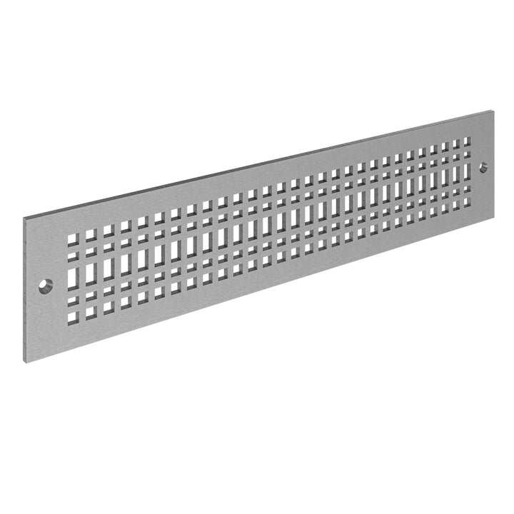 Linear Craftsman Toe Kick Vent Cover Toe Kick Reggio Register Company, LLC - VCU 2.25 x 10 (Overall 3.5 x 12) 3/16" Aluminum Satin Nickel