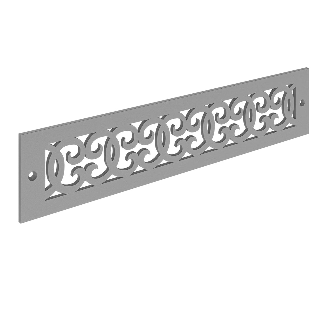 Versailles Toe Kick Vent Cover Toe Kick Reggio Register Company, LLC - VCU 2.25 x 10 (Overall 3.5 x 12) 3/16" Aluminum Gray