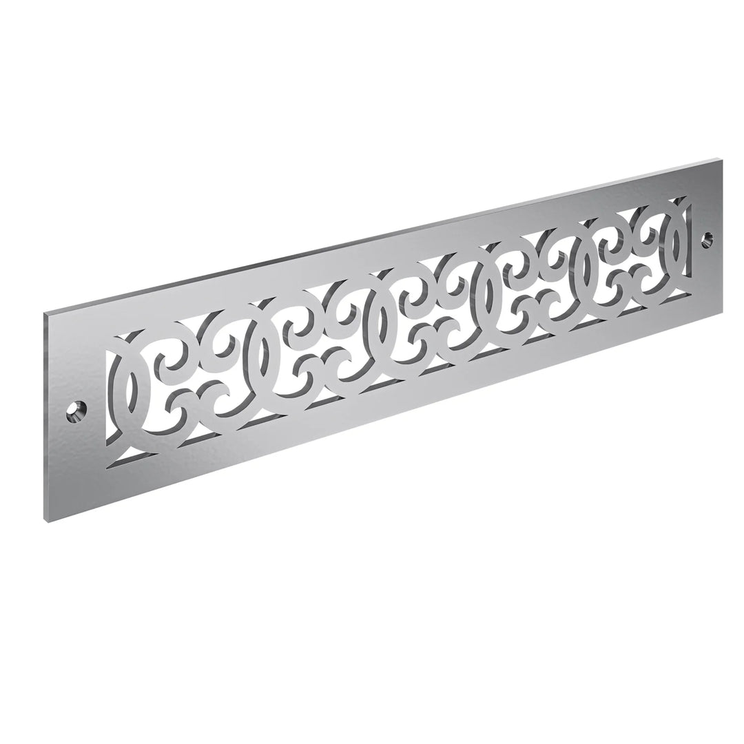 Versailles Toe Kick Vent Cover Toe Kick Reggio Register Company, LLC - VCU 2.25 x 10 (Overall 3.5 x 12) 3/16" Aluminum Silver