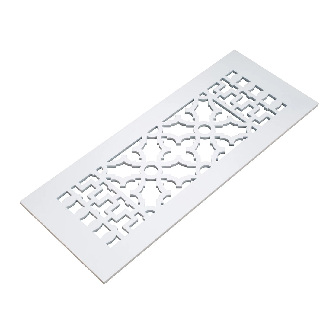 Scroll Design Vent Covers - Made to Order Vent Cover Reggio Register Company, LLC - VCU 2.25 x 10 (Overall 3.5 x 12) 3/16" Aluminum White