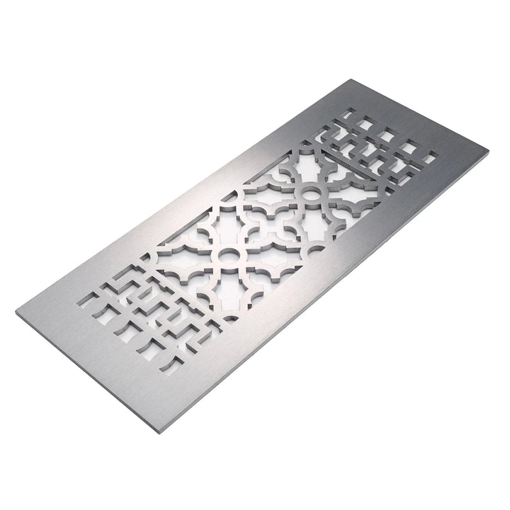Scroll Design Vent Covers - Made to Order Vent Cover Reggio Register Company, LLC - VCU 2.25 x 10 (Overall 3.5 x 12) 3/16" Aluminum Satin Nickel
