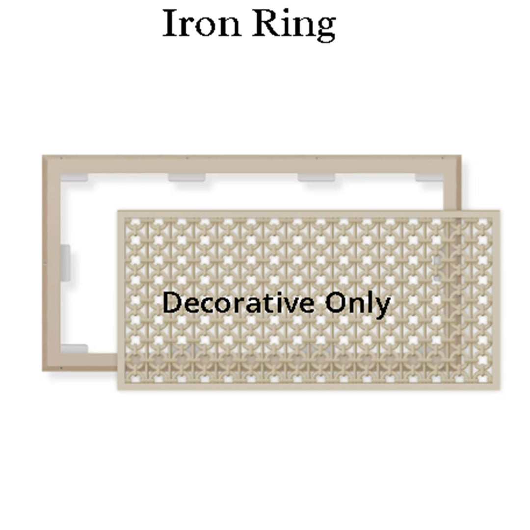 Decorative Resin Air Return Filter Grille Magnetic Filter Grille Majestic Vent Covers, INC - VCU 4 x 8 (Approx. Overall Size 7 x 11) White Iron Ring