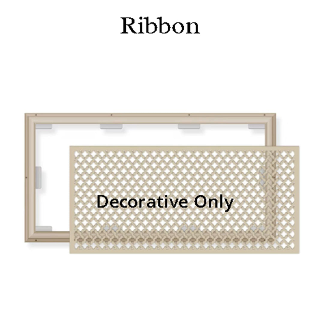 Decorative Resin Air Return Filter Grille Magnetic Filter Grille Majestic Vent Covers, INC - VCU 4 x 8 (Approx. Overall Size 7 x 11) White Ribbon