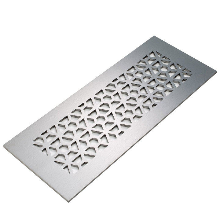 Mosaic Design Vent Covers - Made to Order Vent Cover Reggio Register Company, LLC - VCU 2.25 x 10 (Overall 3.5 x 12) 3/16" Aluminum Satin Nickel