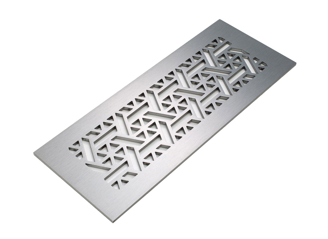 Pinwheel Design Vent Covers - Made to Order Vent Cover Reggio Register Company, LLC - VCU 2.25 x 10 (Overall 3.5 x 12) 3/16" Aluminum Satin Nickel