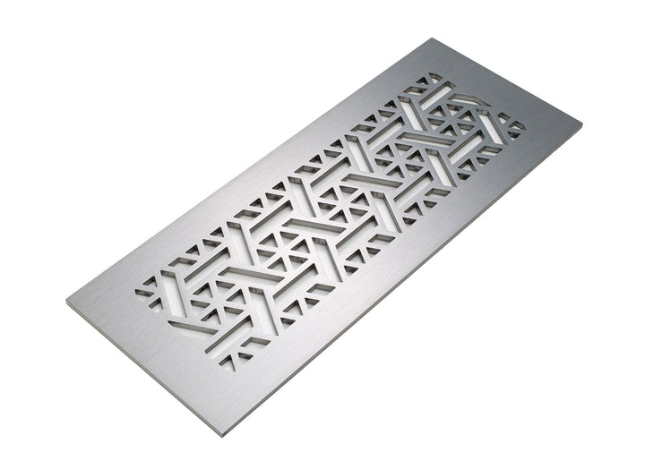 Pinwheel Design Vent Covers - Made to Order Vent Cover Reggio Register Company, LLC - VCU 2.25 x 10 (Overall 3.5 x 12) 3/16" Aluminum Satin Nickel