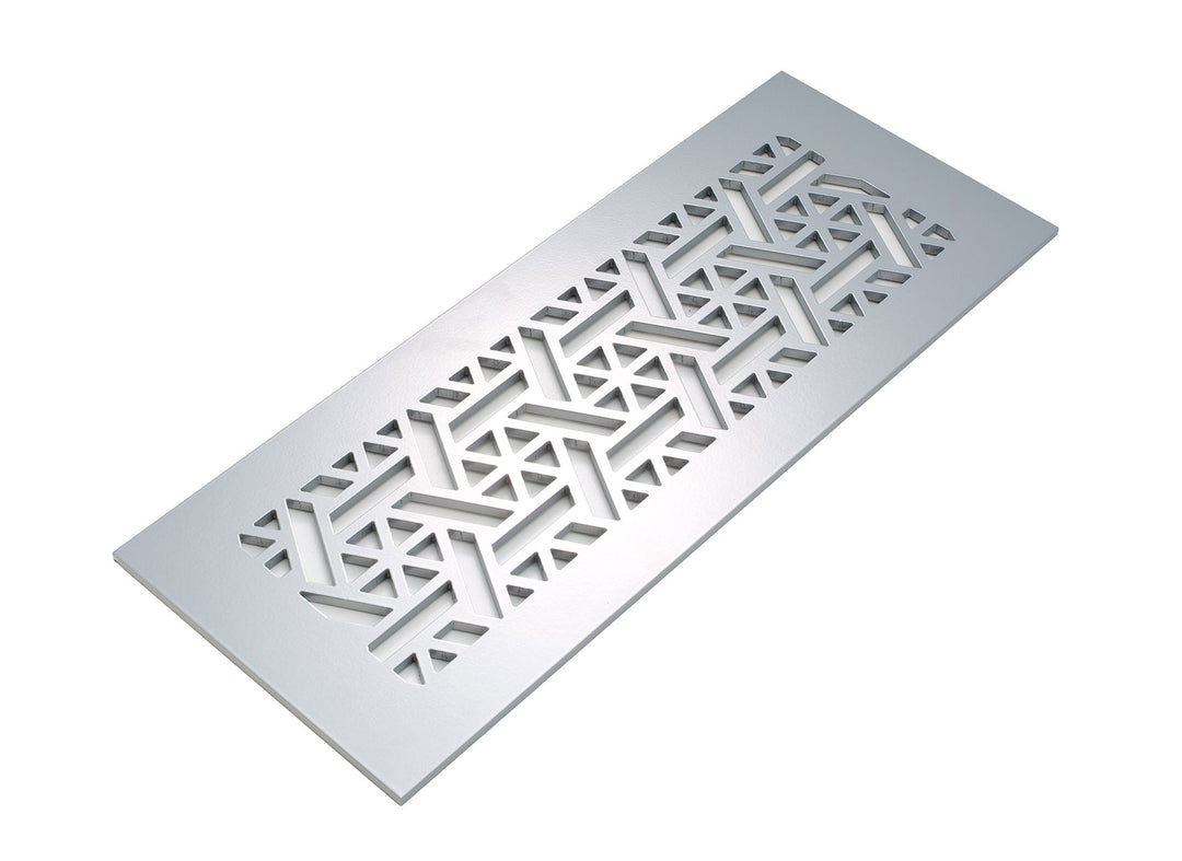 Pinwheel Design Vent Covers - Made to Order Vent Cover Reggio Register Company, LLC - VCU 2.25 x 10 (Overall 3.5 x 12) 3/16" Aluminum Silver