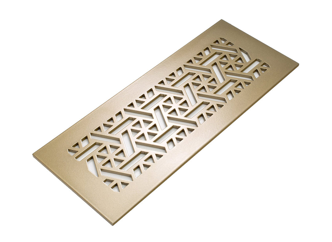 Pinwheel Design Vent Covers - Made to Order Vent Cover Reggio Register Company, LLC - VCU 2.25 x 10 (Overall 3.5 x 12) 3/16" Aluminum Sun Gold