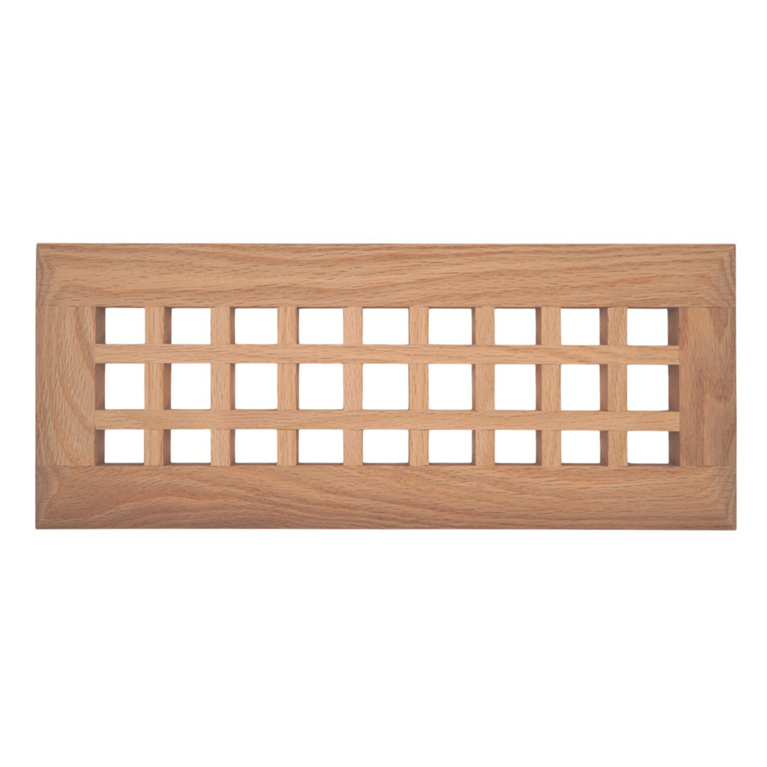 Wood Designs Grid Insert Floor Registers Insert Grillworks, Inc - VCU 2.5 x 10 (Overall 4 x 11.5) Red Oak