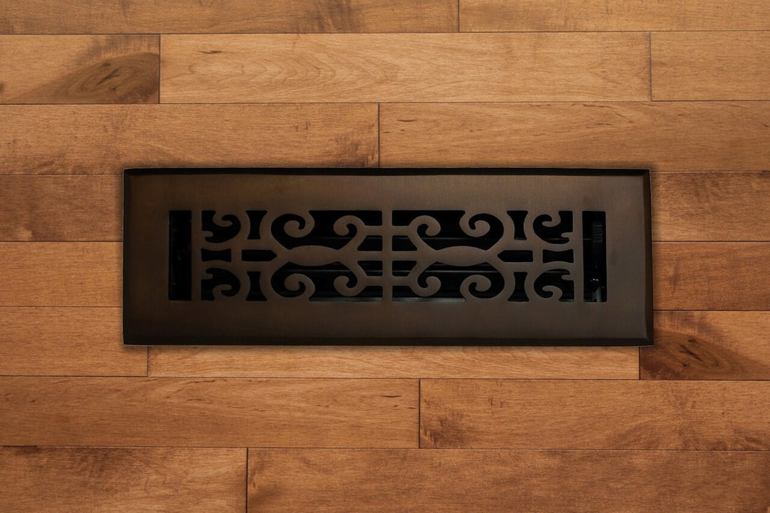 Madelyn Carter Cast Brass Baroque Floor and Wall Vent Covers Vent Cover Kay Hardware - VCU