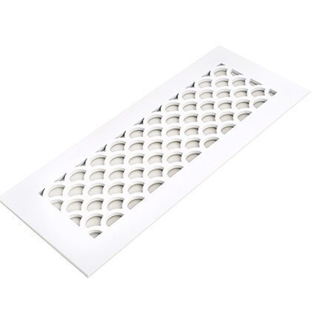 Sanibel Design Vent Covers - Made to Order Vent Cover Reggio Register Company, LLC - VCU 2.25 x 10 (Overall 3.5 x 12) 3/16" Aluminum White