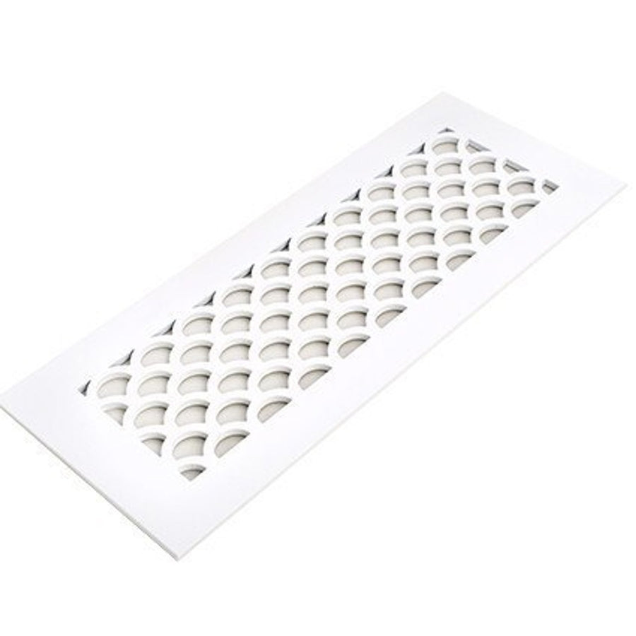 Sanibel Design Vent Covers - Made to Order Vent Cover Reggio Register Company, LLC - VCU 2.25 x 10 (Overall 3.5 x 12) 3/16" Aluminum White