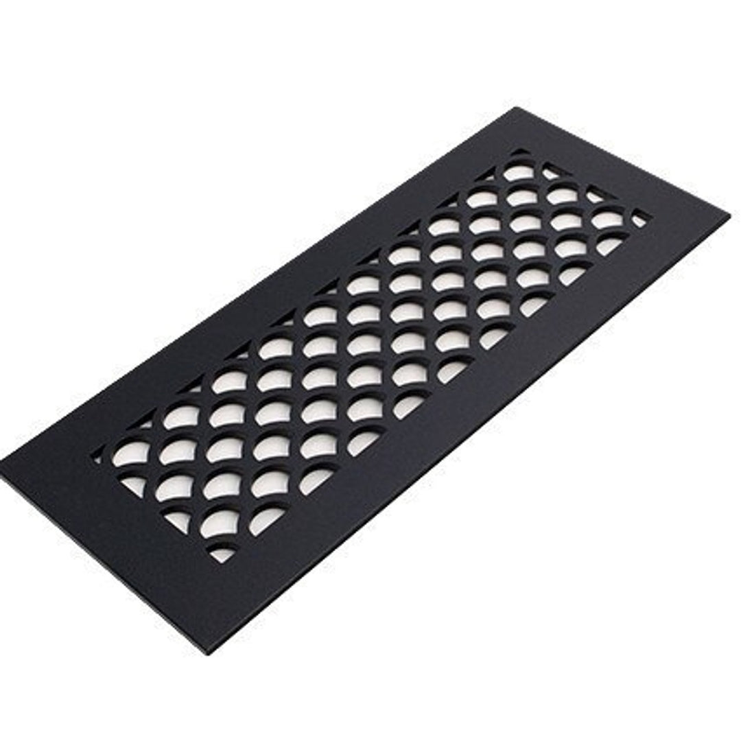 Sanibel Design Vent Covers - Made to Order Vent Cover Reggio Register Company, LLC - VCU 2.25 x 10 (Overall 3.5 x 12) 3/16" Aluminum Black