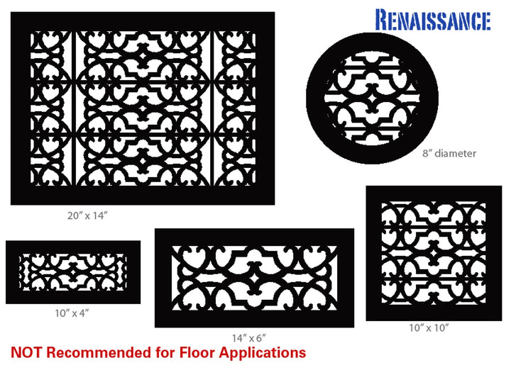 Silver Series Steel Designs Renaissance Registers and Returns Vent Cover Steel Crest Corporation - VCU