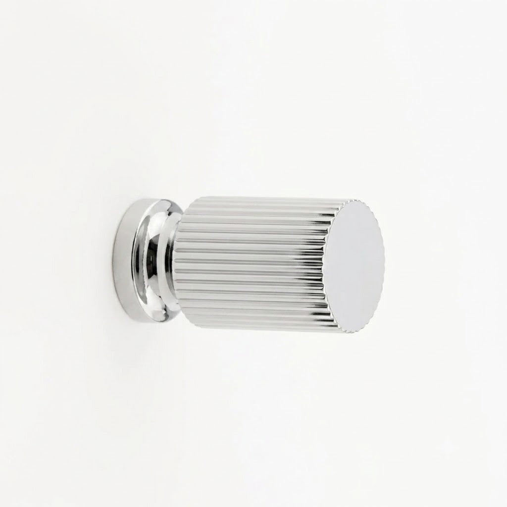 Hanna Solid Brass Button Knob Cabinet Hardware Polished Nickel