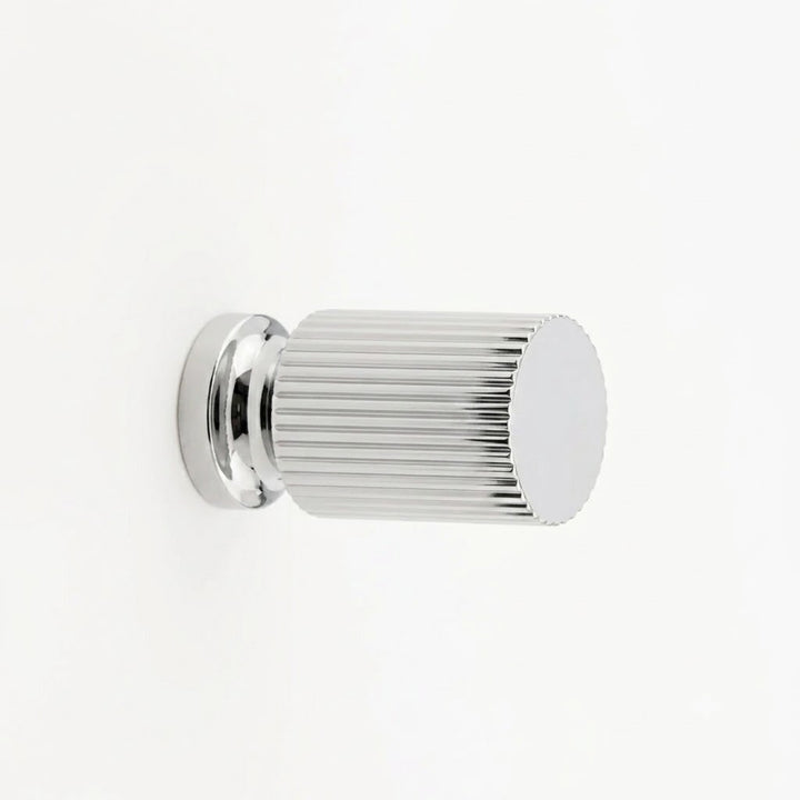 Hanna Solid Brass Button Knob Cabinet Hardware Polished Nickel