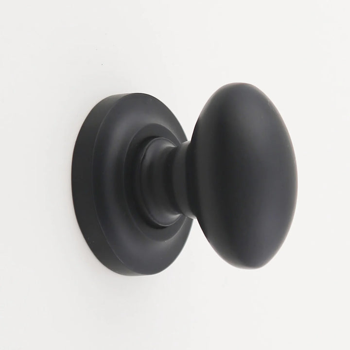 Kayla Solid Brass Egg Knob Cabinet Hardware Kay Hardware - VCU 1.5" Matte Black