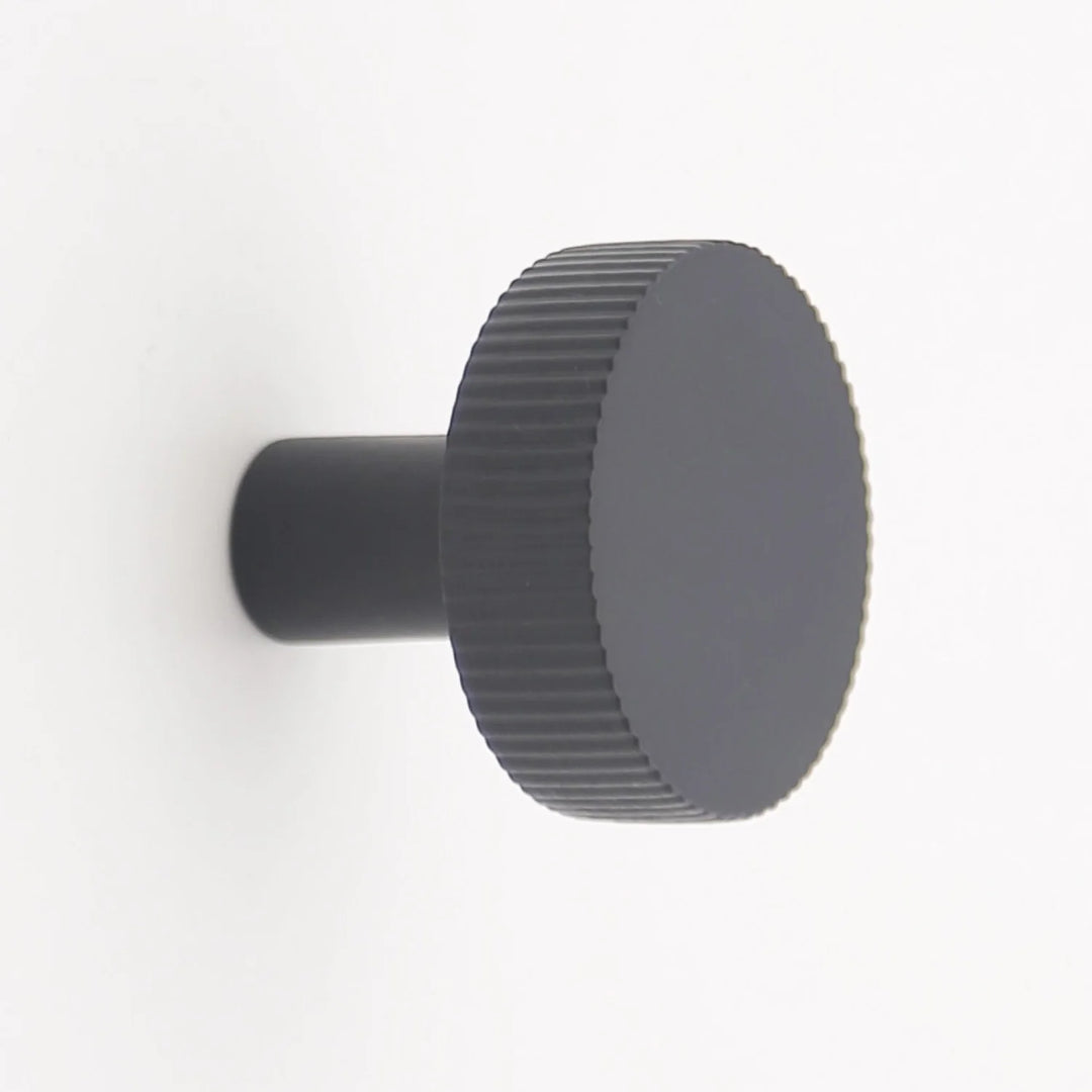 Hanna Solid Brass Cabinet Knob Cabinet Hardware Kay Hardware - VCU Matte Black