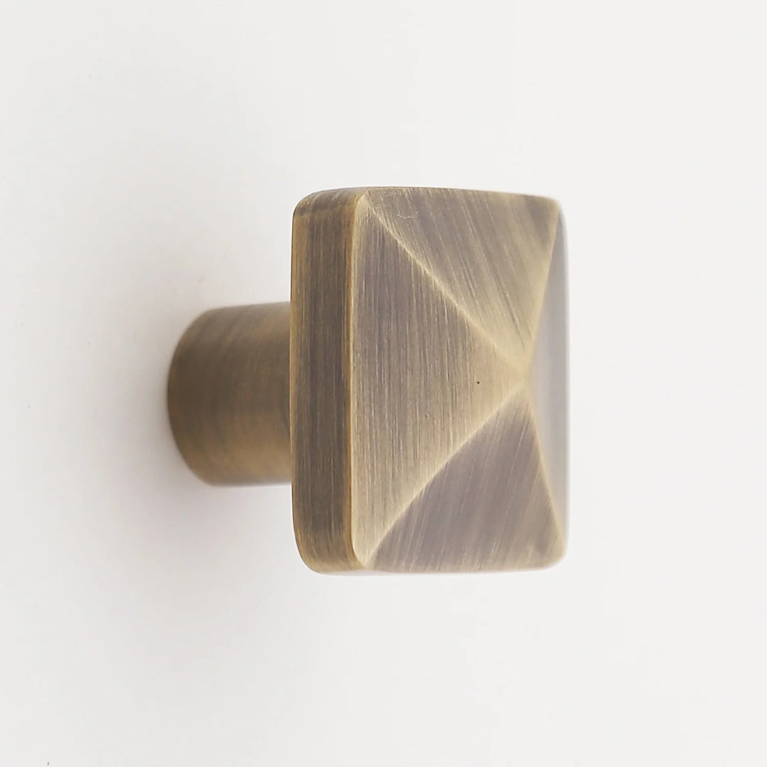 Craftsman Solid Brass Pyramid Cabinet Knob Cabinet Hardware Kay Hardware - VCU Antique Brass