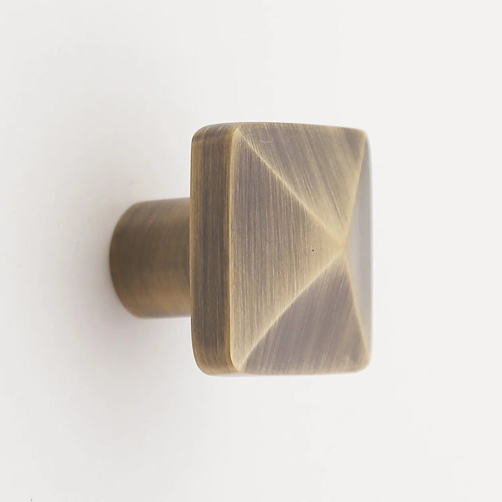 Craftsman Solid Brass Pyramid Cabinet Knob Cabinet Hardware Kay Hardware - VCU Antique Brass