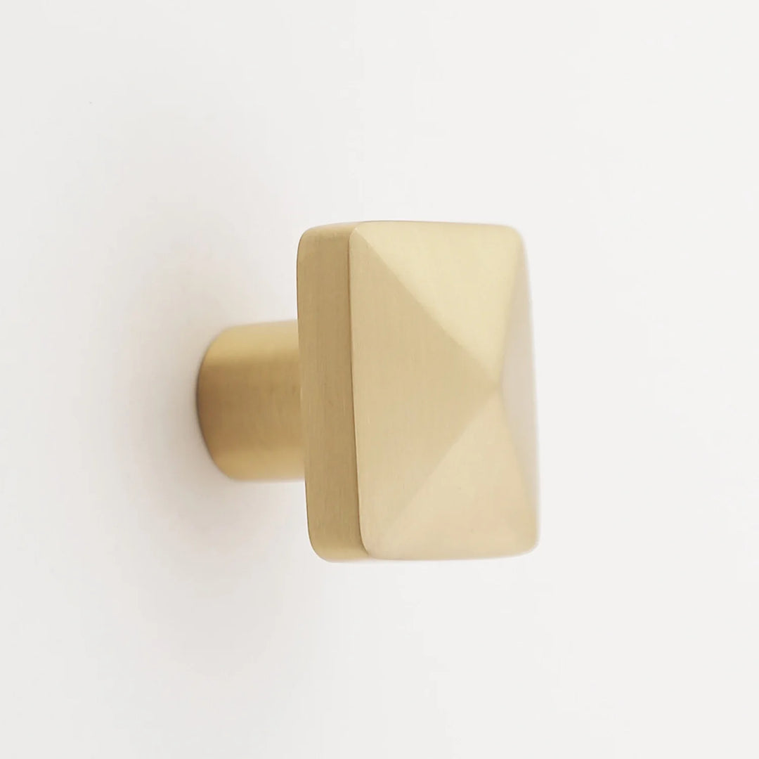 Craftsman Solid Brass Pyramid Cabinet Knob Cabinet Hardware Kay Hardware - VCU Satin Brass