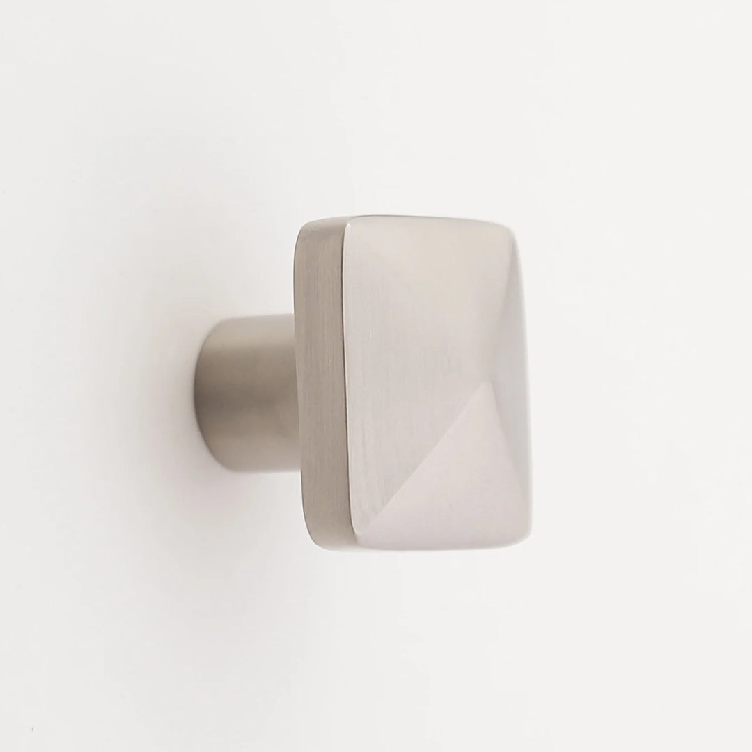 Craftsman Solid Brass Pyramid Cabinet Knob Cabinet Hardware Kay Hardware - VCU Satin Nickel