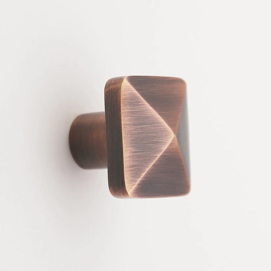 Craftsman Solid Brass Pyramid Cabinet Knob Cabinet Hardware Kay Hardware - VCU Antique Copper