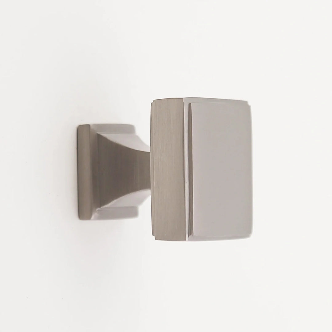 Danford Solid Brass Square Cabinet Knob Cabinet Hardware Kay Hardware - VCU 1" Satin Nickel