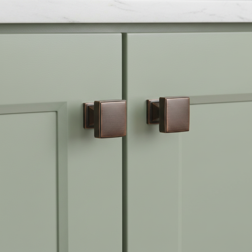 Danford Solid Brass Square Cabinet Knob Cabinet Hardware Kay Hardware - VCU