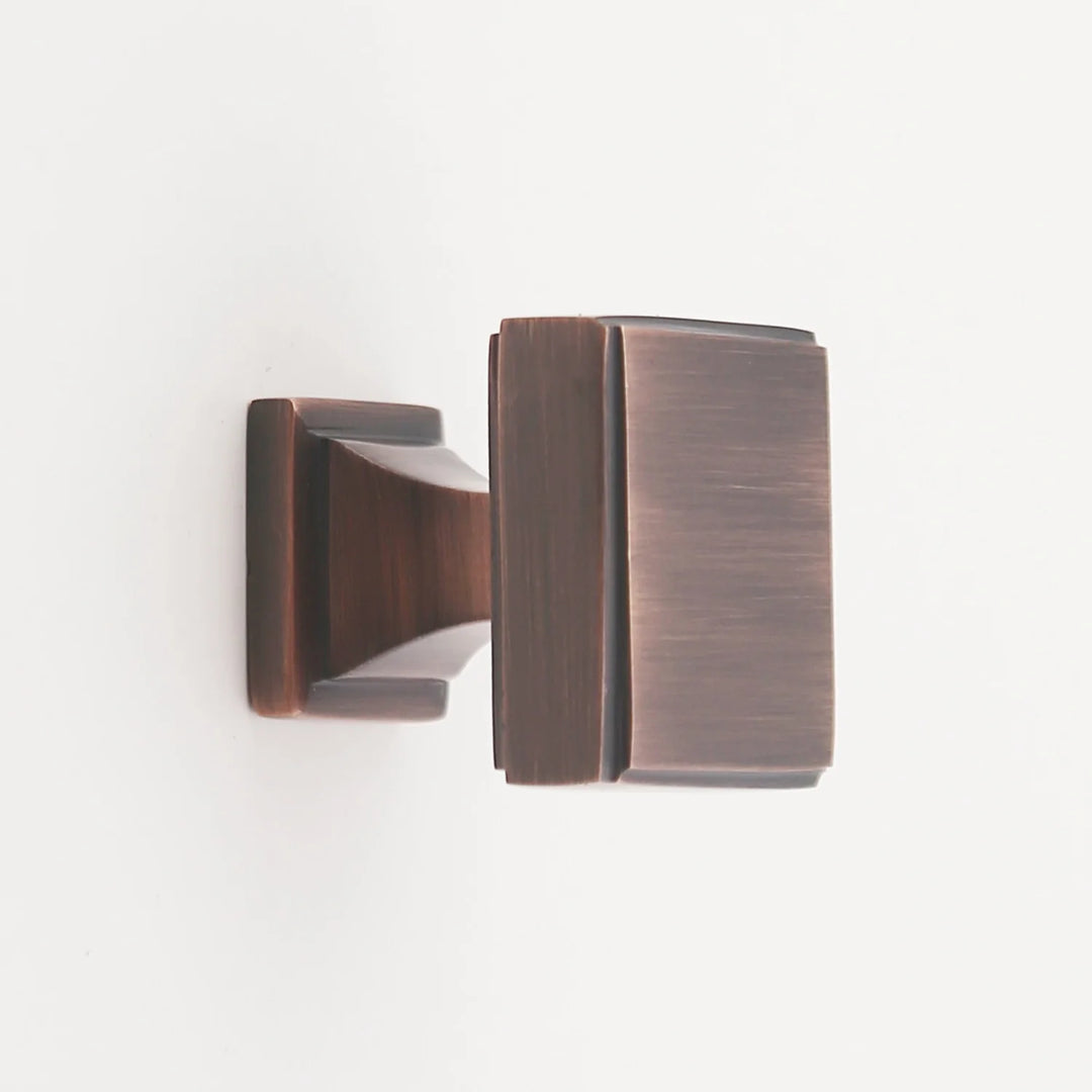 Danford Solid Brass Square Cabinet Knob Cabinet Hardware Kay Hardware - VCU 1" Antique Copper