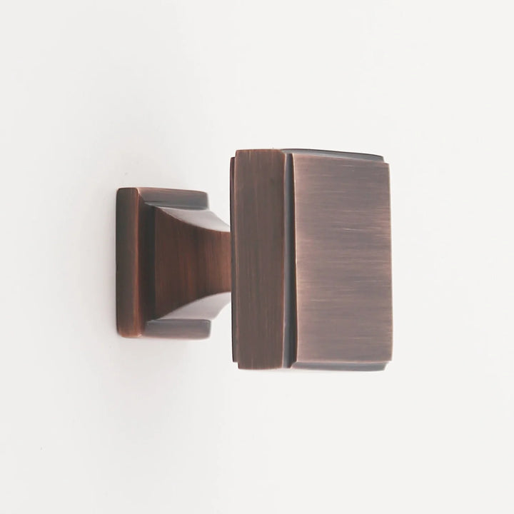 Danford Solid Brass Square Cabinet Knob Cabinet Hardware Kay Hardware - VCU 1" Antique Copper