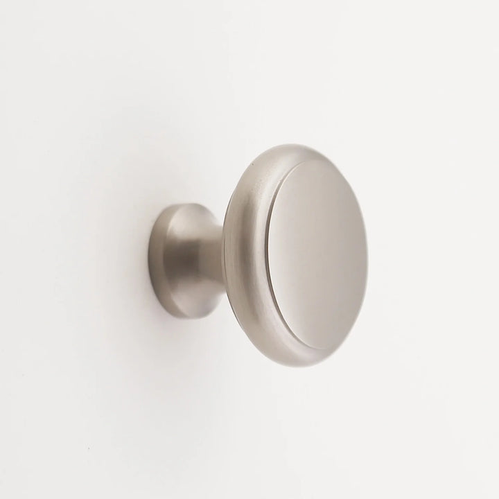 Elizabeth Solid Brass Cabinet Knob with Base Cabinet Hardware Kay Hardware - VCU 1.25" Satin Nickel
