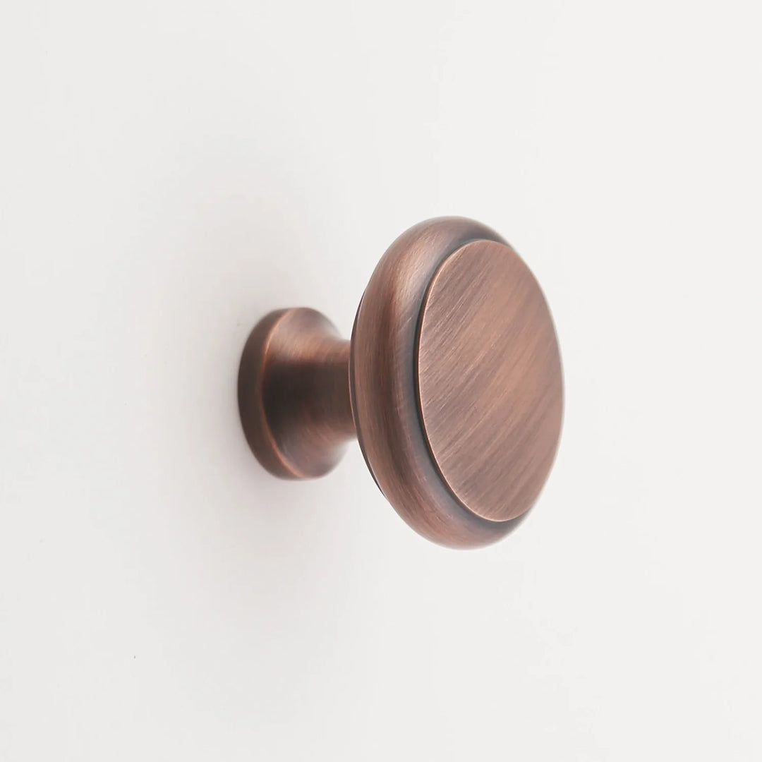 Elizabeth Solid Brass Cabinet Knob with Base Cabinet Hardware Kay Hardware - VCU 1.25" Antique Copper