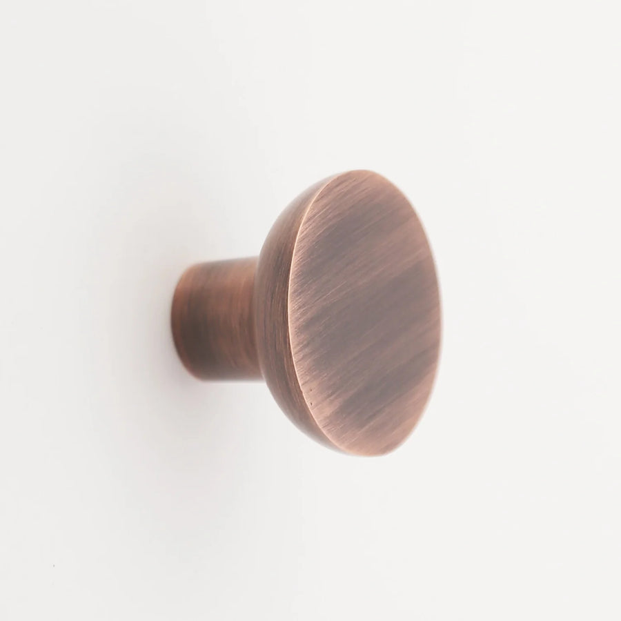 Frederick Solid Brass Cabinet Knob Cabinet Hardware Kay Hardware - VCU 1.5" Antique Copper