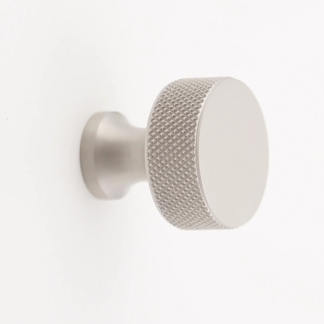 Grayson Knurled Solid Brass Cabinet Knob Cabinet Hardware Kay Hardware - VCU Polished Nickel
