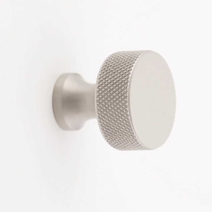 Grayson Knurled Solid Brass Cabinet Knob Cabinet Hardware Kay Hardware - VCU Satin Nickel