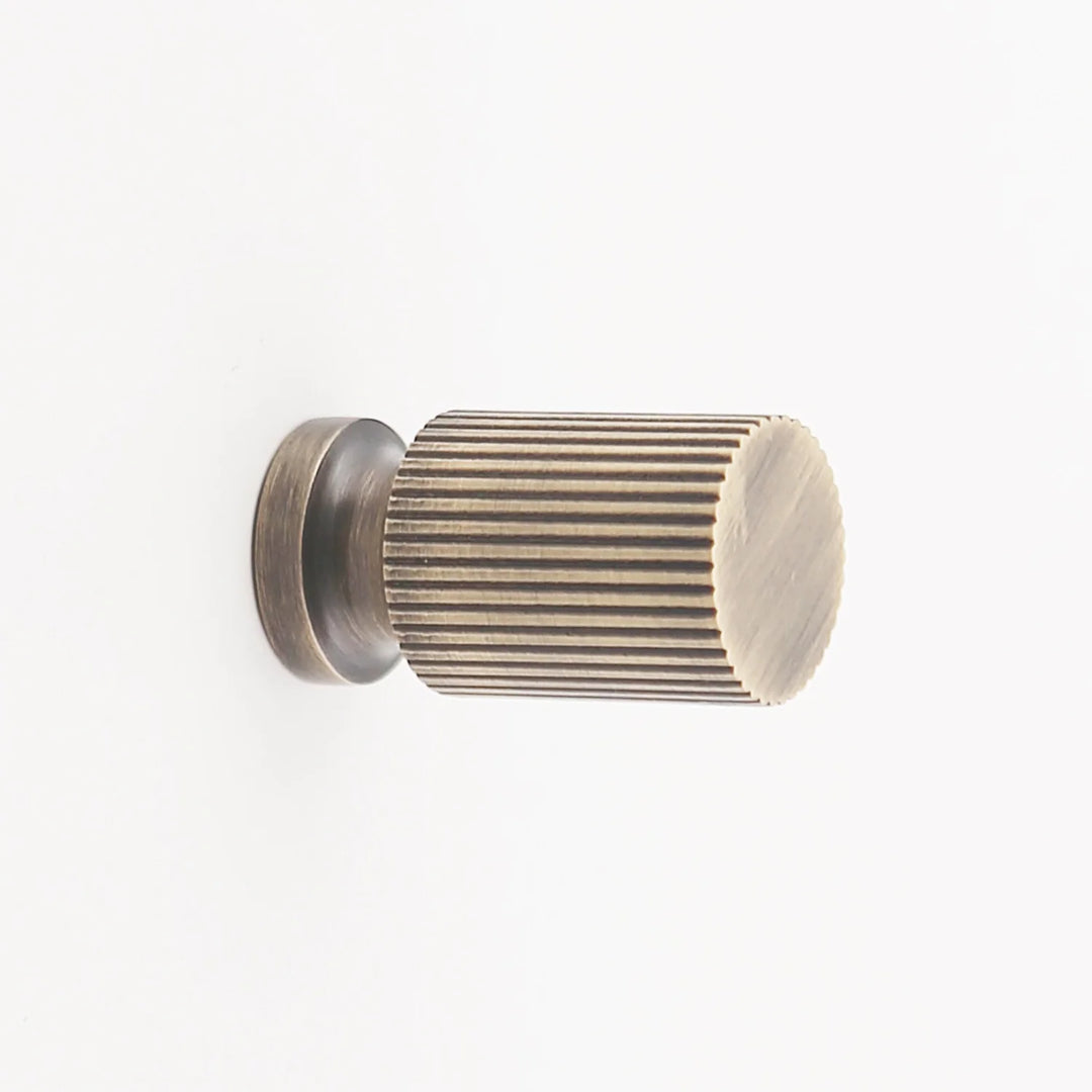 Hanna Solid Brass Button Knob Cabinet Hardware Kay Hardware - VCU Antique Brass