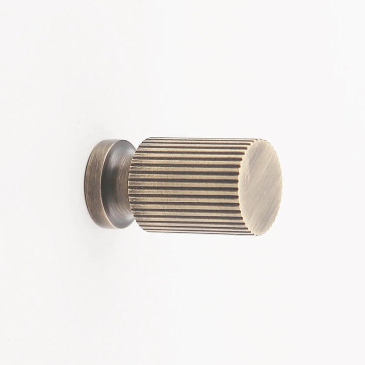 Hanna Solid Brass Button Knob Cabinet Hardware Kay Hardware - VCU Antique Brass