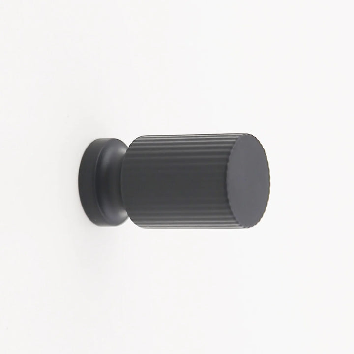 Hanna Solid Brass Button Knob Cabinet Hardware Kay Hardware - VCU Matte Black