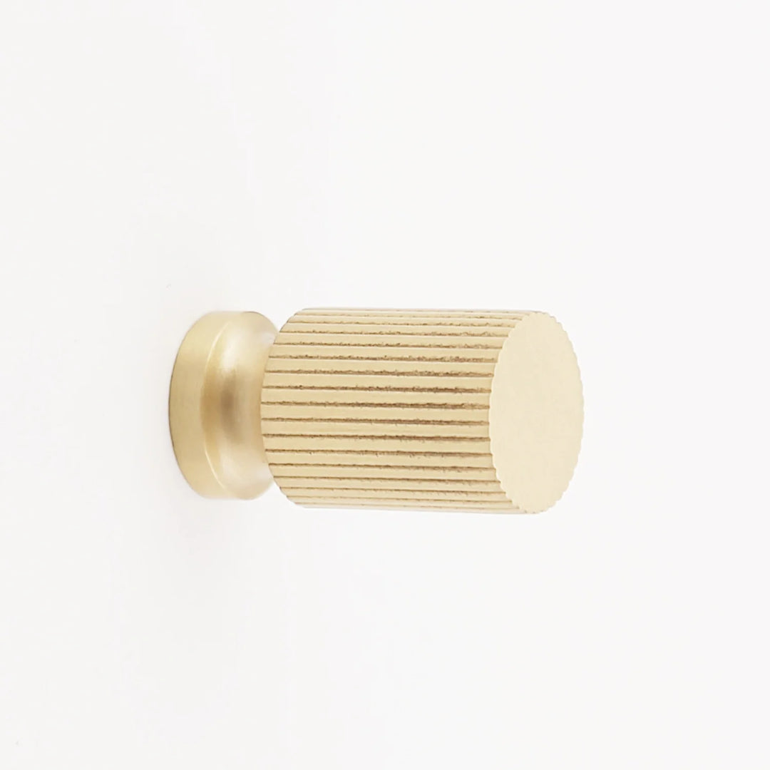 Hanna Solid Brass Button Knob Cabinet Hardware Kay Hardware - VCU Satin Brass