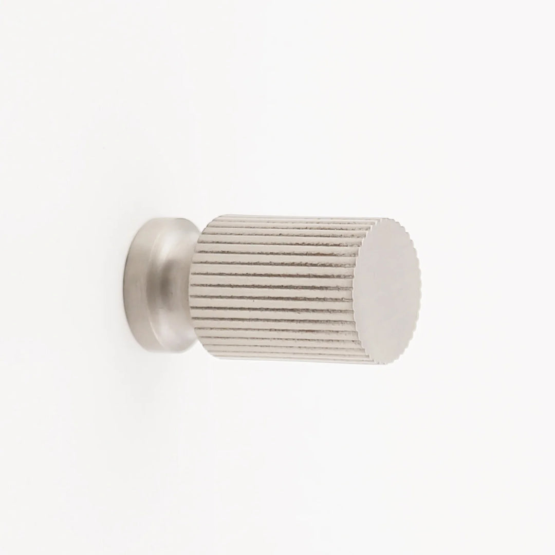 Hanna Solid Brass Button Knob Cabinet Hardware Kay Hardware - VCU Satin Nickel