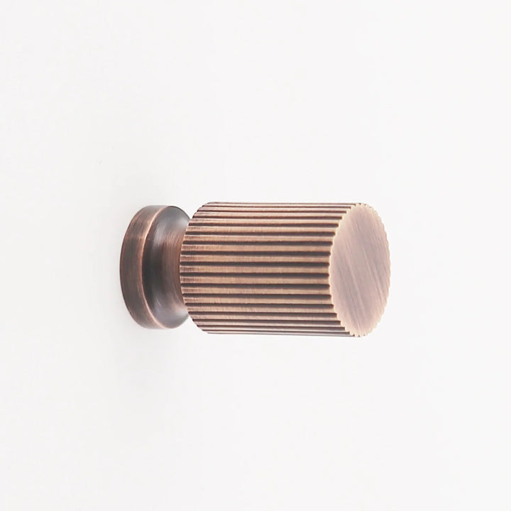 Hanna Solid Brass Button Knob Cabinet Hardware Kay Hardware - VCU Antique Copper
