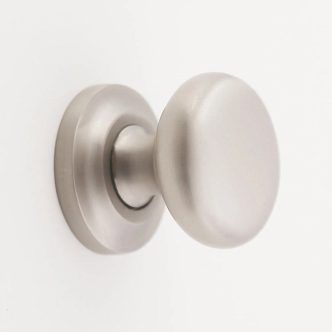 Kayla Solid Brass Round Knob Cabinet Hardware Kay Hardware - VCU 1.25" Satin Nickel