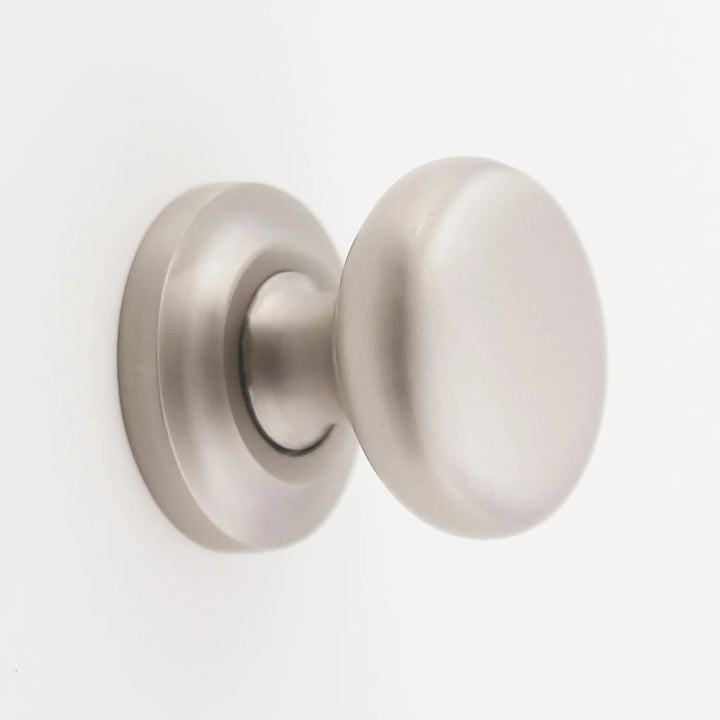 Kayla Solid Brass Round Knob Cabinet Hardware Kay Hardware - VCU 1.25" Satin Nickel