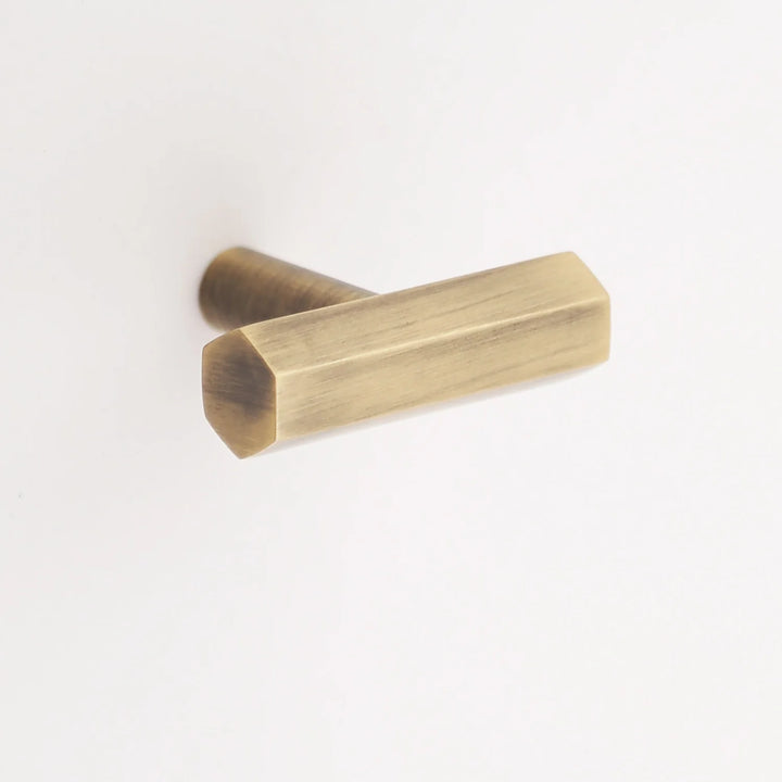 Abigail Solid Brass T-Knob Cabinet Hardware Kay Hardware - VCU Antique Brass