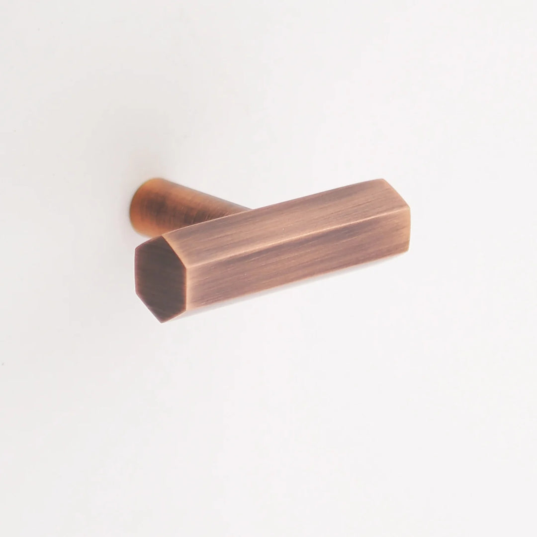 Abigail Solid Brass T-Knob Cabinet Hardware Kay Hardware - VCU Antique Copper