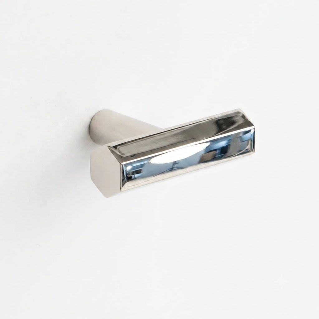 Abigail Solid Brass T-Knob Cabinet Hardware Polished Nickel