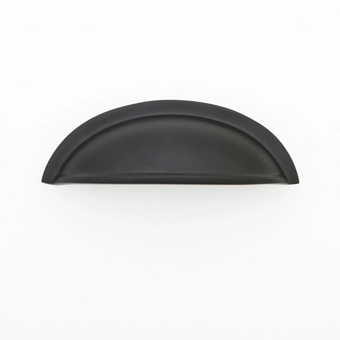 Elizabeth Solid Brass Cup Pull Cabinet Hardware Kay Hardware - VCU 2" Center Matte Black