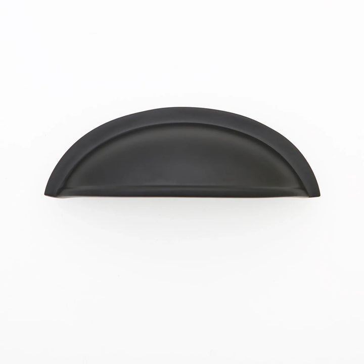 Elizabeth Solid Brass Cup Pull Cabinet Hardware Kay Hardware - VCU 3" Center Matte Black